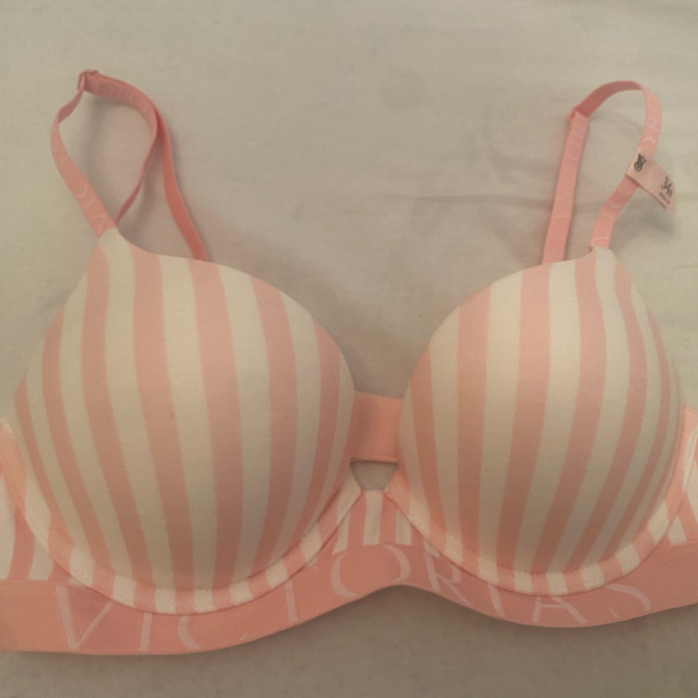 Victoria's Secret Pink & White Striped T-Shirt Bra